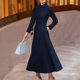 新款 新中式 改良旗袍裙气质时尚 首尚格释2025冬季 修身 毛呢连衣裙女