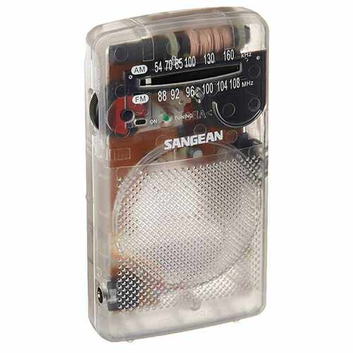 SANGEAN/山进 SR-35CL AM/FM便携式收音机透明外观美国代购无外放