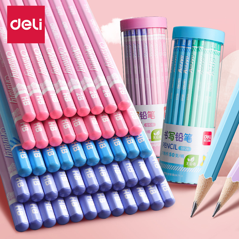 得力HB铅笔小学生专用幼儿园六角杆2B儿童铅笔考试文具用品