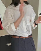 韩代小众 币入 斯文学院 无退换 极简白色衬衫