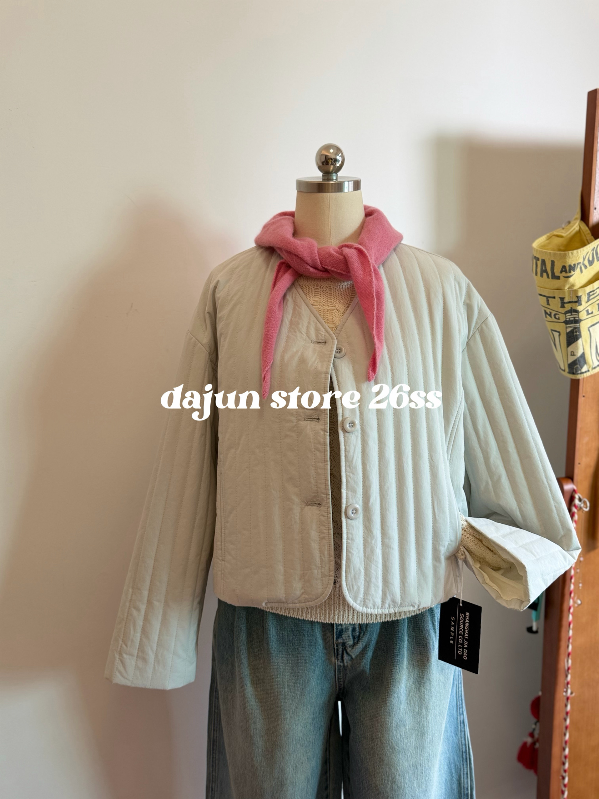 无退换 韩系小众 纯棉肌理感 绗缝 复古夹棉外套,女装/女士精品,短外套,淘宝优惠券,粉丝福利购,淘宝优惠卷