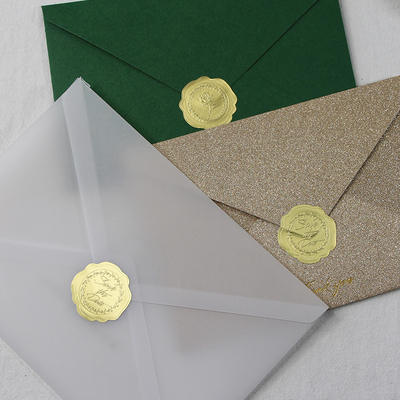 凹凸铝箔信封火漆字母不干胶贴纸