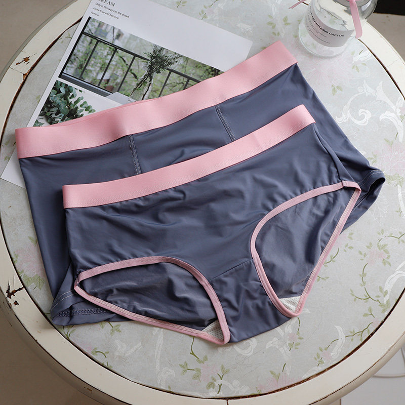 情侣内裤冰丝夏季薄款女士三角裤女式中腰男士平角裤头男女士套装,女士内衣/男士内衣/家居服,男三角内裤,淘宝优惠券,粉丝福利购,淘宝优惠卷