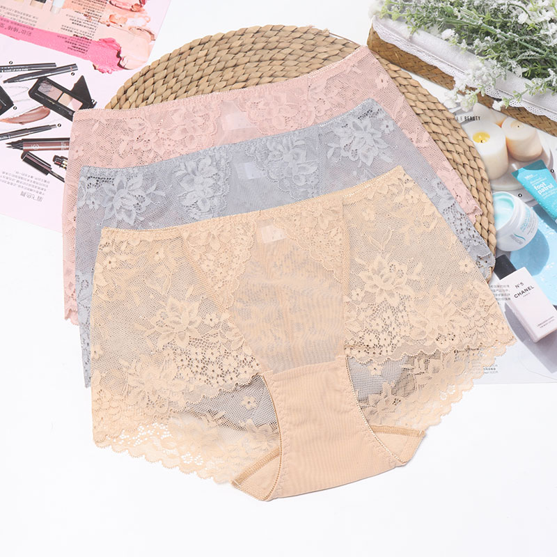 小平角蕾丝内裤纯棉档性感夏季