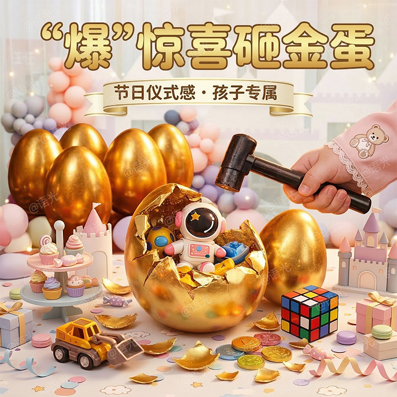 儿童节砸金蛋生日礼物男女生盲盒幼儿园实用玩具抽奖礼品惊喜六一