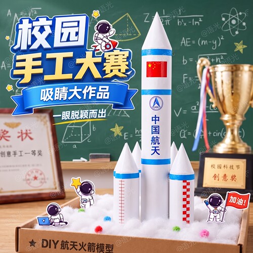 【环保+爱国】航天火箭手工材料