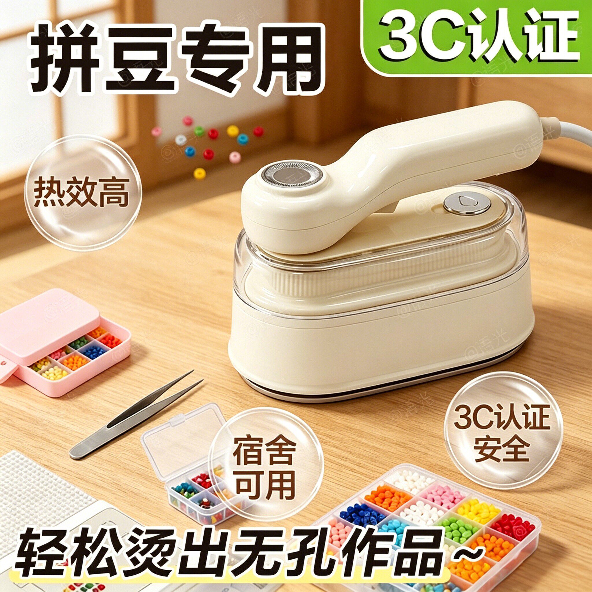 拼豆大白熨斗专用电熨斗家用小型手持熨烫豆机迷你工具宿舍3c认证