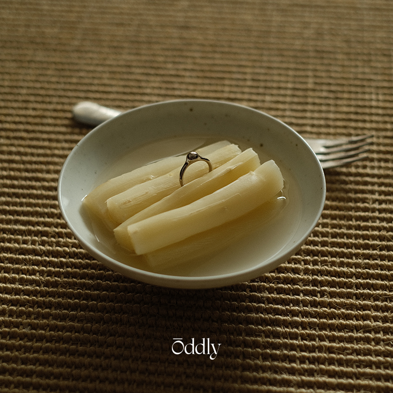 oddly原创设计水珠戒指镀白金