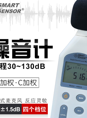 高精度分贝仪 噪音计 数字噪音仪 噪音测试仪 声级计 AR824