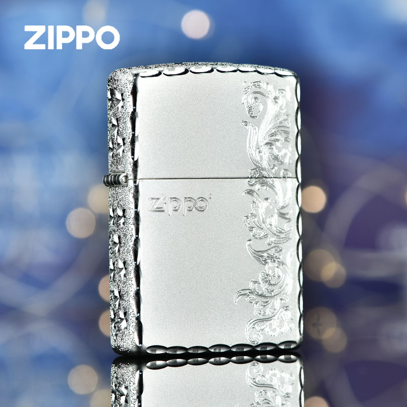 zippo打火机正品刻字手工精雕镀925银繁花zipoo之宝男士防风送礼 ZIPPO/瑞士军刀/眼镜 ZIPPO/芝宝 原图主图