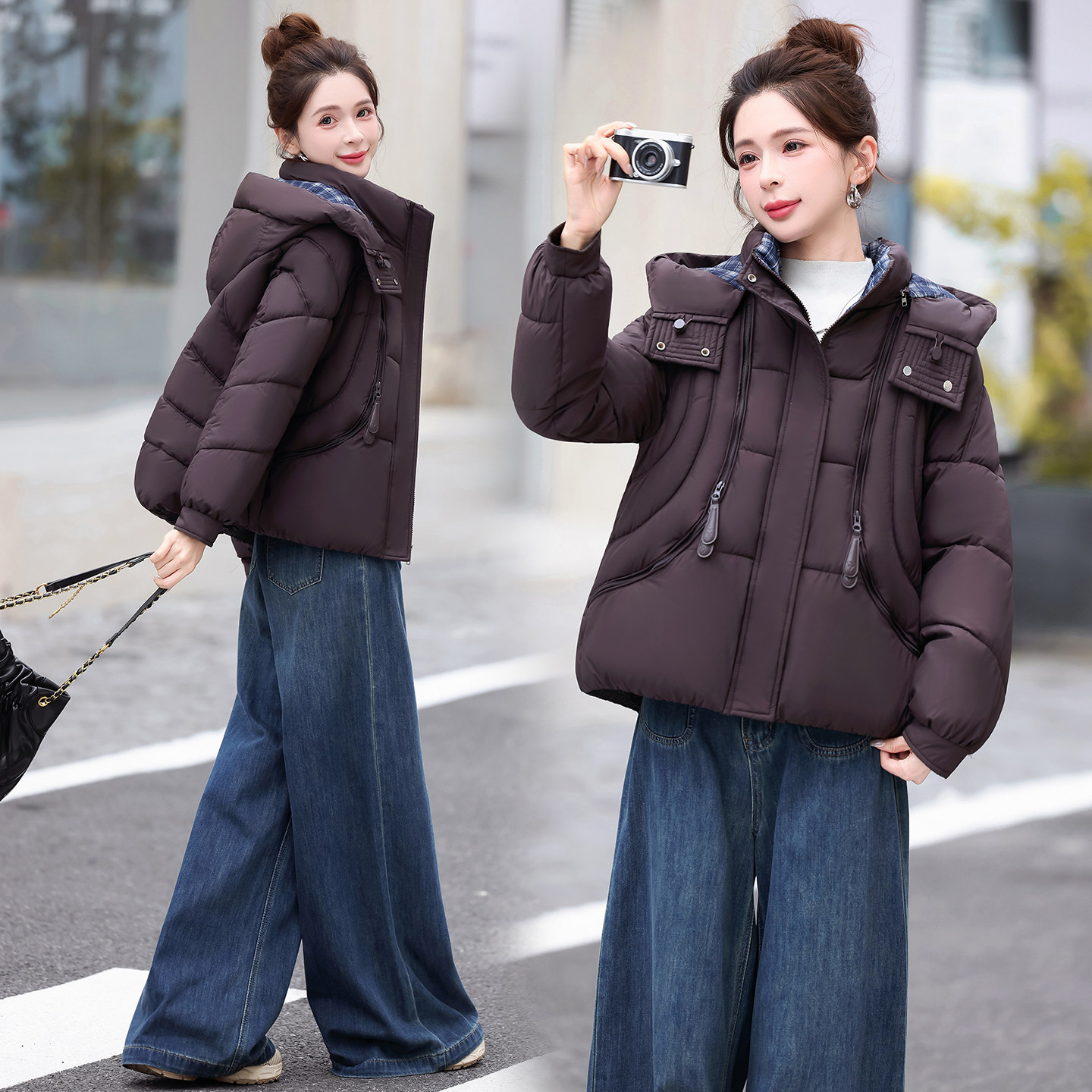 2026冬季女短款加厚羽绒棉服