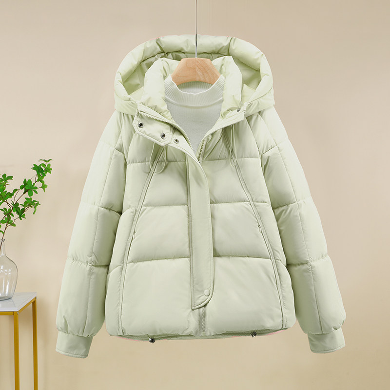 冬季女连帽短款宽松保暖棉服