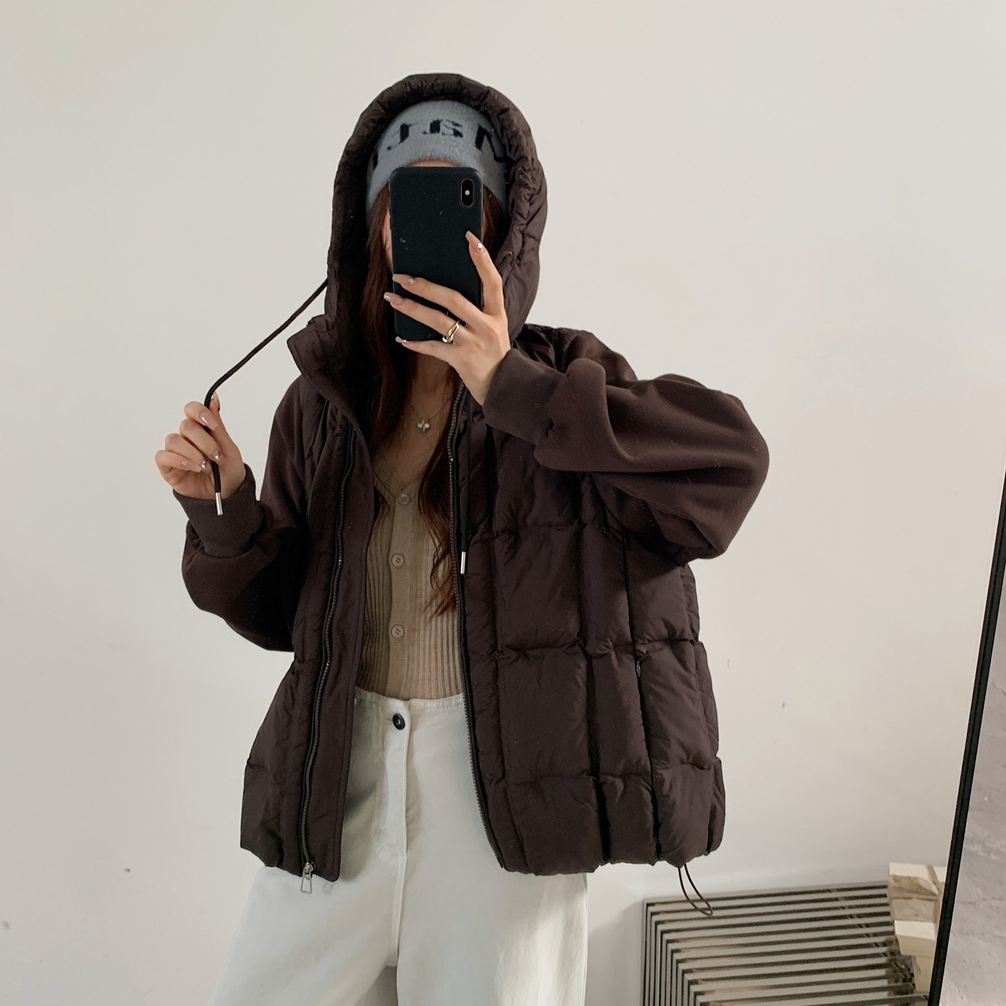 2026冬季韩系小个子拼接棉服女