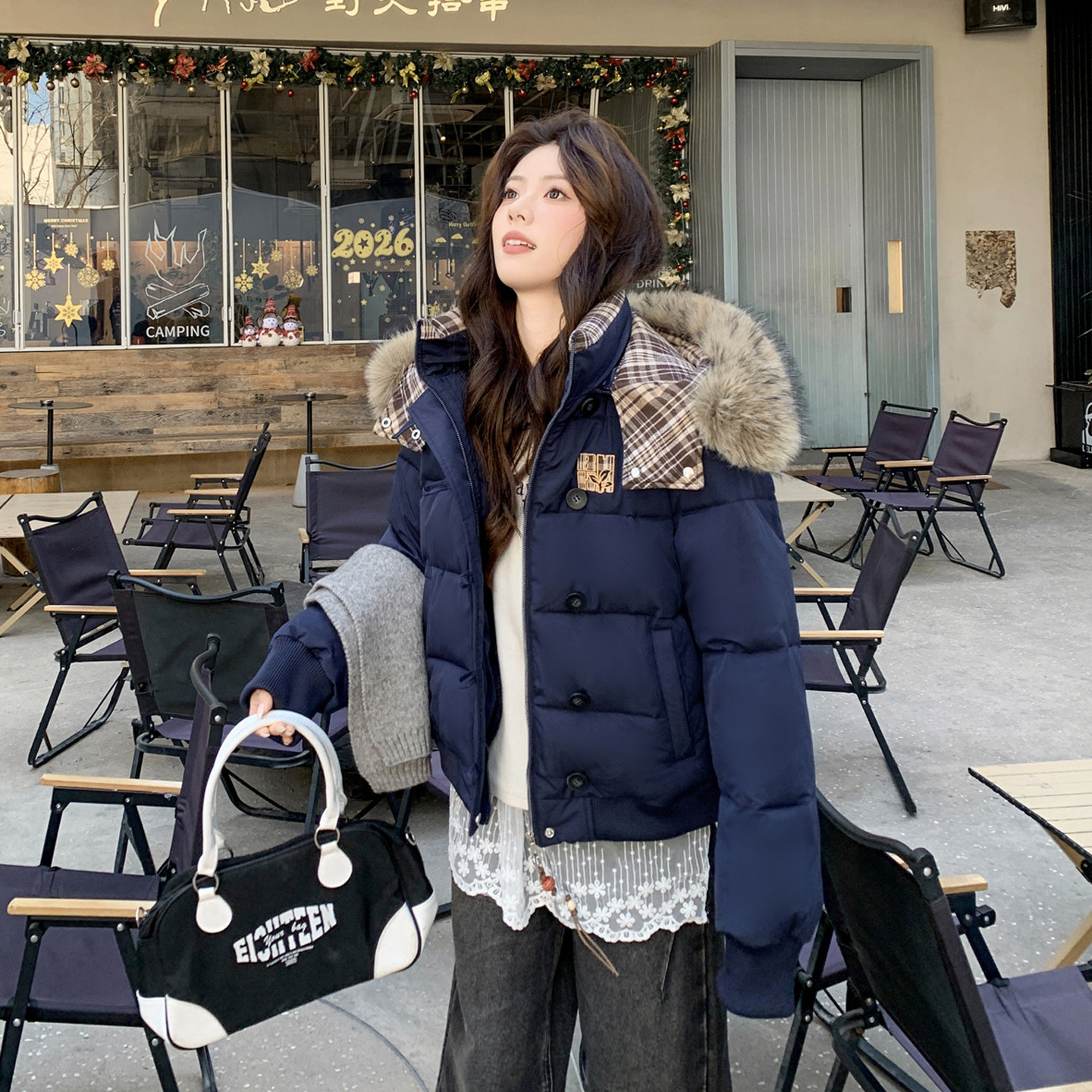 2026新款工装加厚保暖棉服女