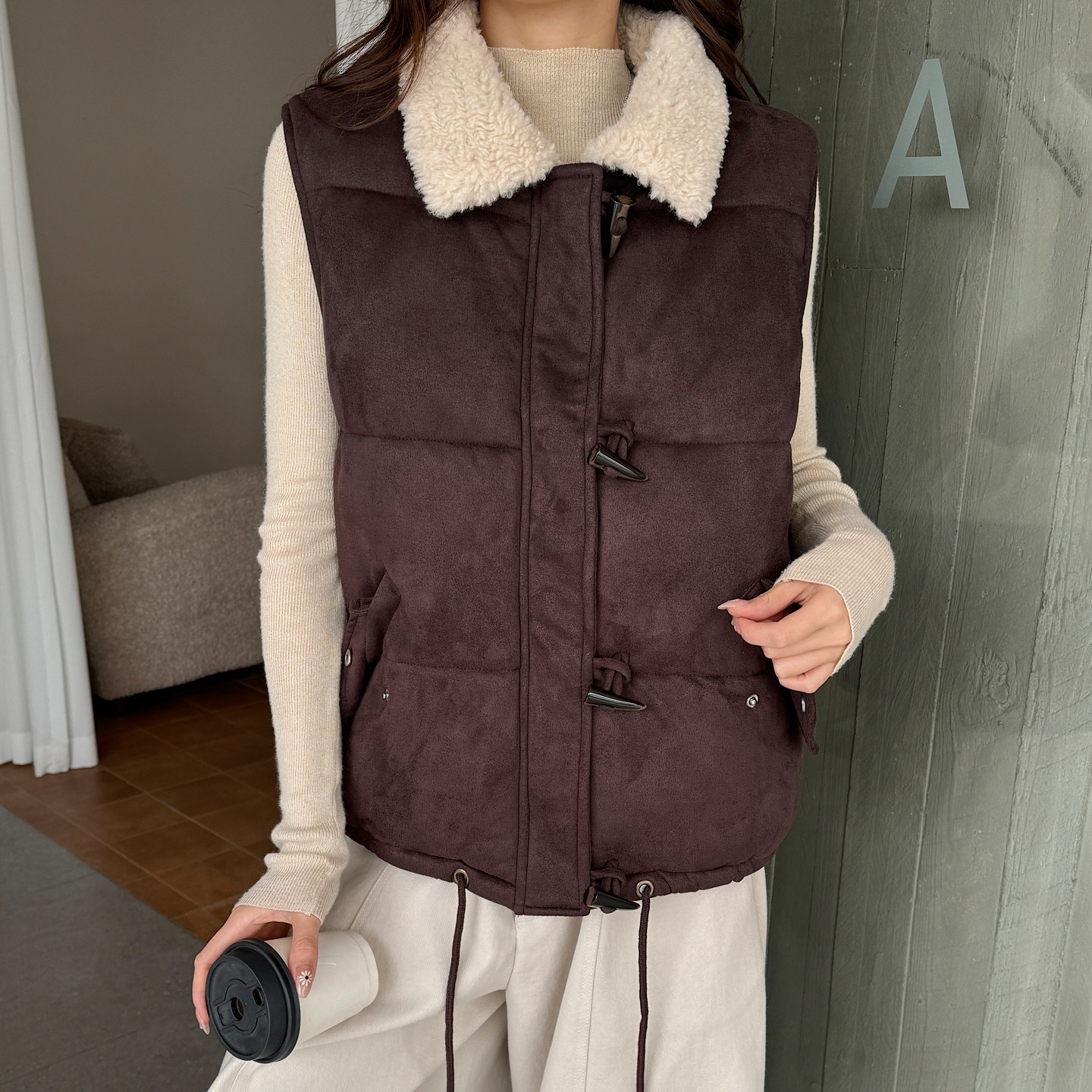 2026新款女加厚羊羔毛马甲秋冬