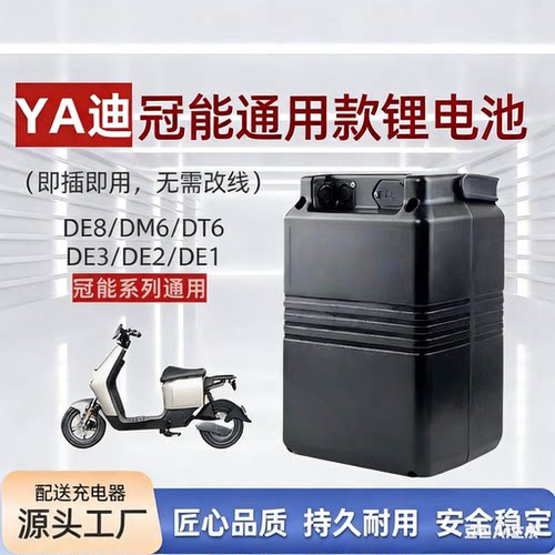 雅迪de3锂电池冠能DE3DE8DE2DE1DT6国标48V24ah电动车三元锂电