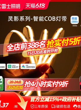雷士照明已接入智能LED贴片灯带24V软灯条自沾客厅吊顶线条线形灯