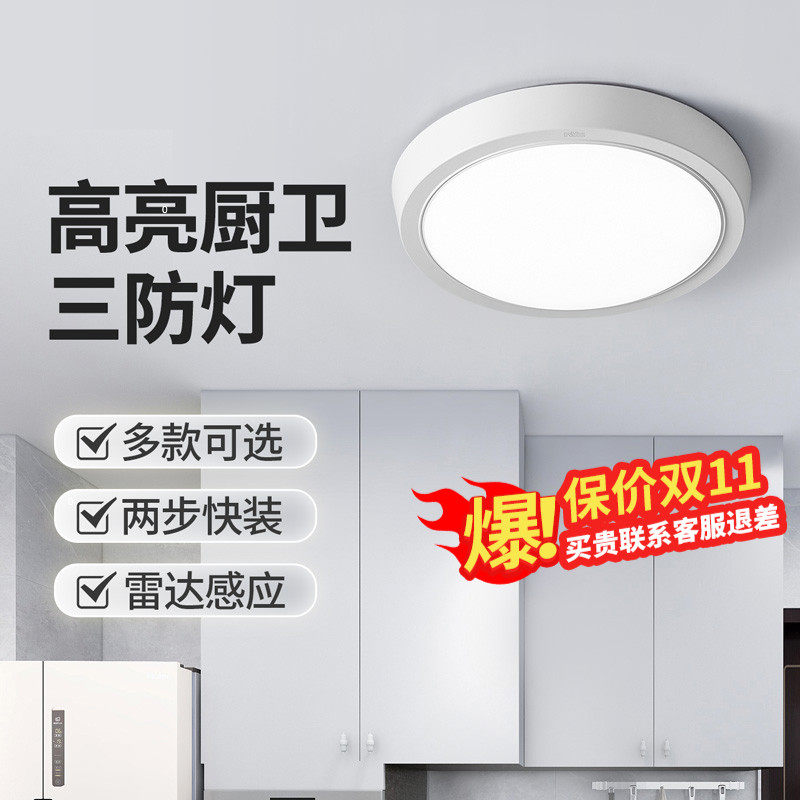 雷士照明厨房卫生间吸顶灯阳台走廊过道楼梯玄关灯饰中山灯具属于什么档次？