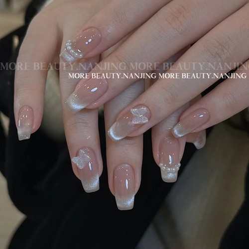 晶石猫眼新娘美甲穿戴甲显白爆闪