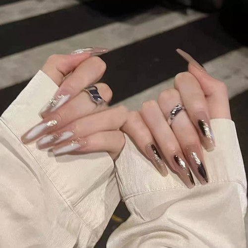 现货手工穿戴甲欧美显白长款