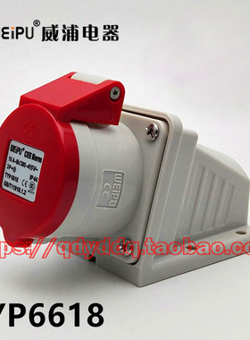 WEIPU 威浦连接器 TYP6618 工业明装插座 4芯（3P+E）16A  IP44