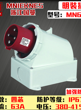 MNIEKNES浙江国曼 MN6462暗装插头4P63A配电箱电源插座 IP67 380v
