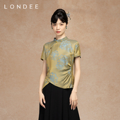 龙笛新中式 高级提花上衣国风短袖 春夏盘扣衬衫 Londee 小衫 5S22255