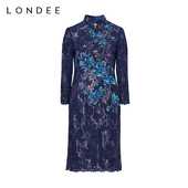 龙笛 孤品 蕾丝刺绣旗袍女长袖 Londee 立领修身 连衣裙9PW19M8