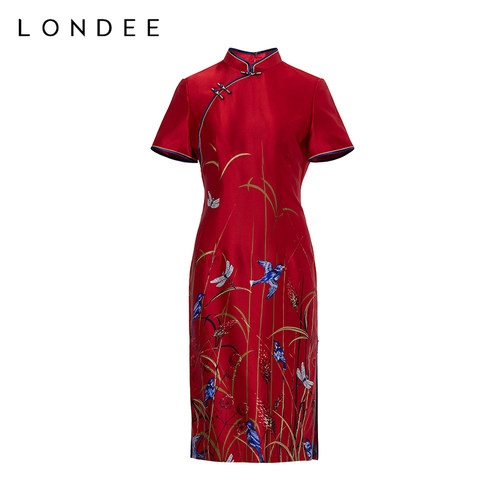 Londee/龙笛【孤品】红色婚礼宴会礼服新中式结婚红装旗袍3PW29MZ