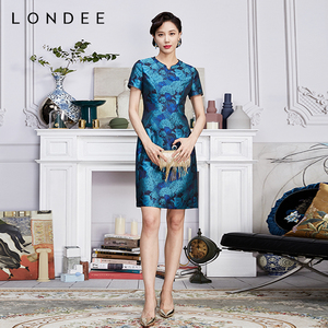 Londee/龙笛新中式国风中长裙显瘦连衣裙女3S21188