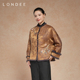 Londee 龙笛新中式 秋冬厚上衣国风高级感金棕保暖棉服外套5T25188