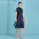春夏时尚 Londee 龙笛新中式 气质桑蚕丝舒适连衣裙中长裙女2T26558