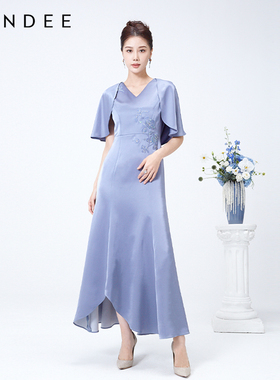 Londee/龙笛新中式国风连衣裙高级感气收腰显瘦礼服长裙4S26587