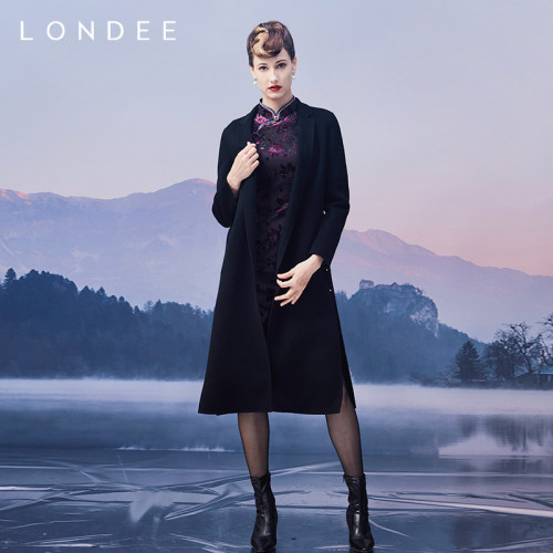 Londee/龙笛龙笛优雅绵羊毛大衣