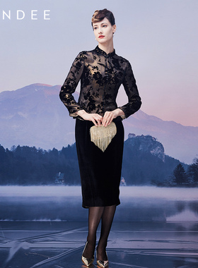 Londee/龙笛秋冬款中式立领上衣2T22298