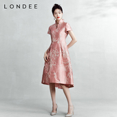 Londee 龙笛新款 浪漫复古印花礼服旗袍连衣裙3T16831