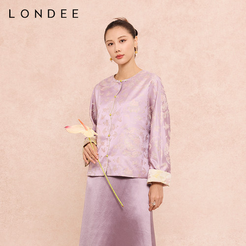 Londee/龙笛【紫韵牡丹彩蝶祥云】26春国风上衣外套日常款6S65292