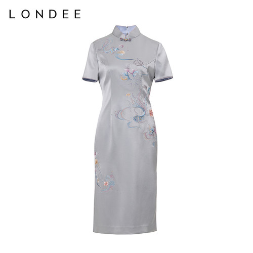 Londee/龙笛【孤品】高级感刺绣新中式醋纤改良旗袍连衣裙2PS19ME