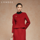 Londee 5T25589 不含半身裙 龙笛秋冬时尚 红色上衣新年羊毛外套