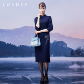 龙笛商场同款 新中式 国风秋季 Londee 连衣裙刺绣旗袍女装 2T21288