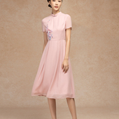 改良旗袍轻年款 Londee 龙笛新中式 雅婚礼宴会小礼服连衣裙5S21667