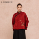 Londee 气质上衣6S25169 唐装 龙笛新中式 立领刺绣女红色盘扣长袖