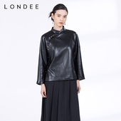 Londee 皮质旗袍上衣复古外套4T22269 款 龙笛改良新中式 显年轻时尚