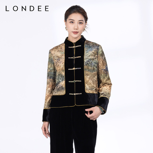 Londee/龙笛中国风气质唐装新中式复古显瘦盘扣上衣外套4T25180