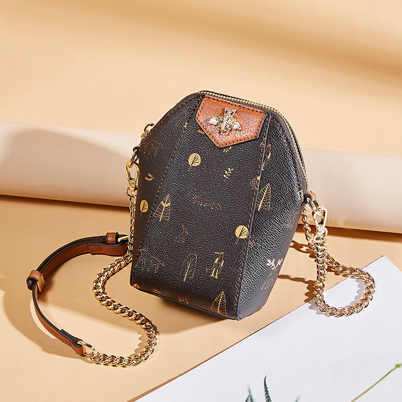 柏雅图小包包迷你女包2020新款印花百搭单肩包链条包手机包女斜挎