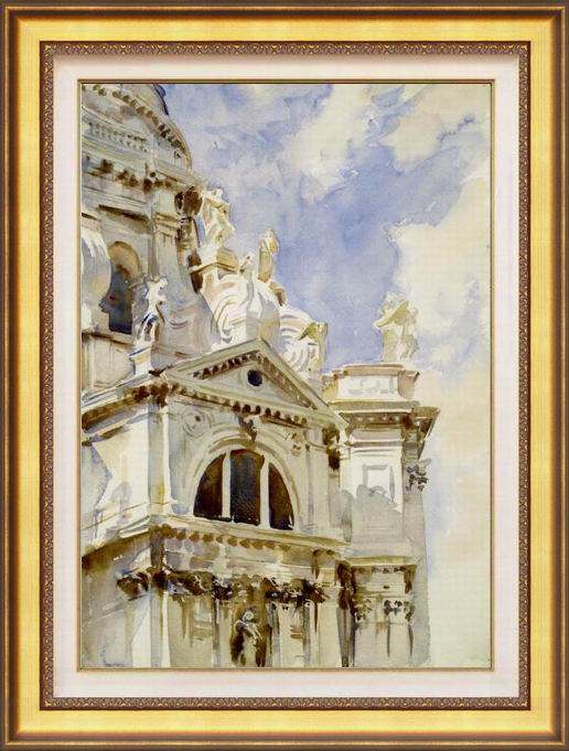 纯进口原版画芯美式法式建筑风景走廊玄关装饰画 致敬威尼斯1902