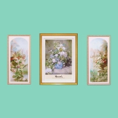 裱装 花卉套画组合高端实木框装 饰画春之花束 客厅进口原版 美式