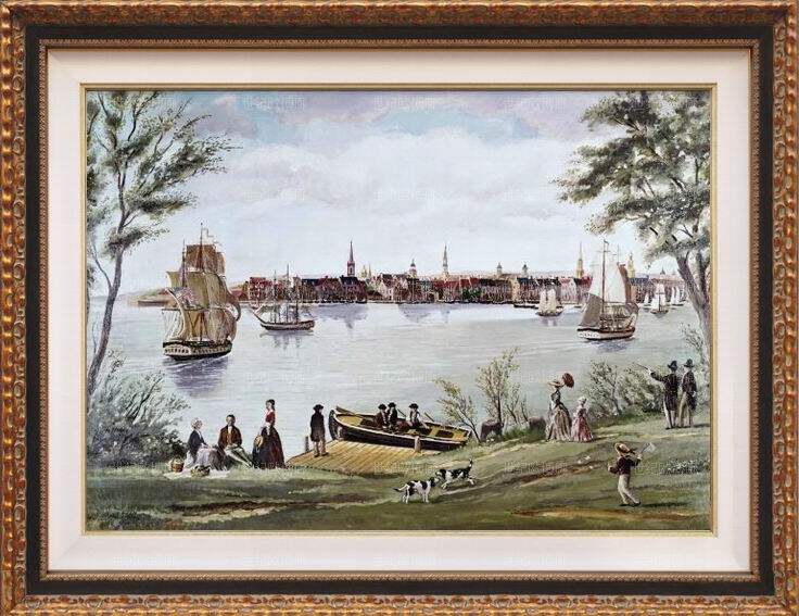 授权纯进口画芯经销商美式法式风格装饰画 独立后的纽约东江