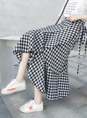 203春夏季新款格子半身裙女a