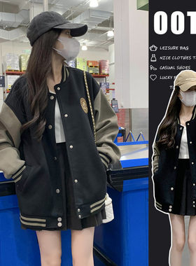 复古棒球服女减龄春秋大码新